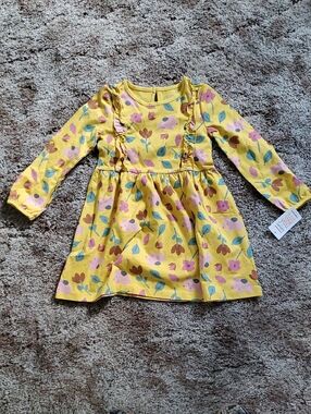 Carter's Toddler Girls' Yellow Floral Long-Sleeve Dress
